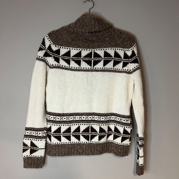 NWT Chaps Frontier Double Cream Southwest Alpaca Wool Cardigan - Picture 4 of 5